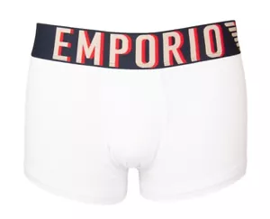 EMPORIO ARMANI men's boxer shorts visible elastic with logo stretch cotton under - Picture 1 of 21