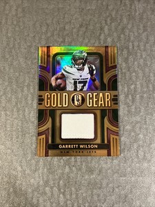 2023 Panini Gold Standard Garrett Wilson Gold Gear Patch Jersey Purple /24