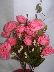 2 Sets Hochwertige Kunstpflanze Rose Blumen Rosa XY - Bild 1 von 1
