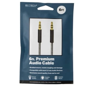 AUX 3.5mm Male to Male Audio Cable Cord For iPhone Samsung LG Mobile Phone 6FT - Picture 1 of 3