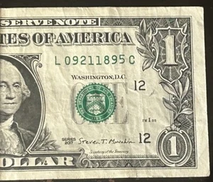 1 $ ausgefallener S/N historischer Datumsschein 21. September 1895 (21.09.1895) (L09211895C) - Bild 1 von 3