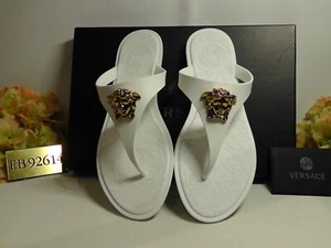 Sandalias VERSACE Medusa Para Mujer Gomma BLANCAS Goma GOMMA Piscina Tanga Deslizable Talla 8.5 - Imagen 1 de 14