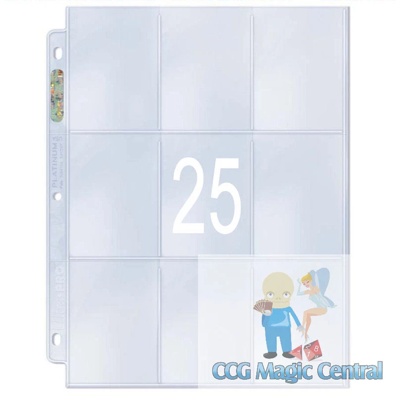 25 ULTRA PRO PLATINUM SERIE 9 PÁGINAS DE BOLSILLO PARA CARPETAS DE TARJETAS MTG POKEMON yugioh Foto 1 de 1
