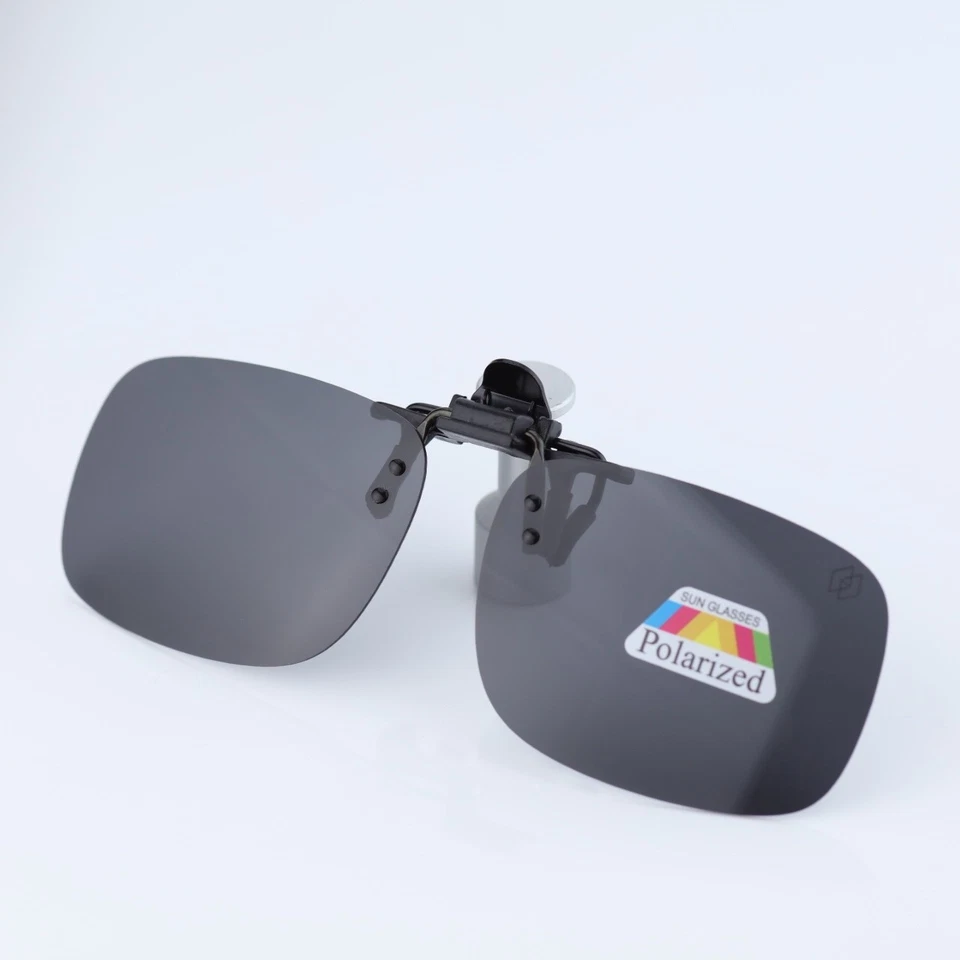 O'S OPTICAL Polarized Sunglasses Clip-On for Eyeglasses Gray,Square, C00014 - Photo 1/1