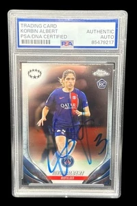 Korbin Albert Signed 2024 Topps Chrome UEFA Autographed USWNT PSA PSG - Picture 1 of 2