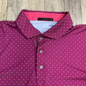 Greyson Polo Shirt Mens 2XL Polka Dot Wolf Print Golf Performance Four Seasons - Picture 1 of 9
