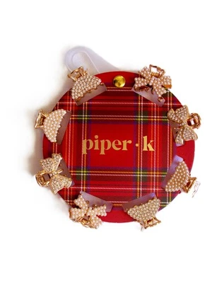 Piper K Juego de 8 Pinzas para el Pelo Arcos Lunas Dorado Blanco Imitación Perlas Estrás Nuevo con Etiquetas Foto 1 de 2