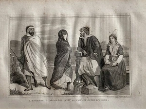 Engraving Berber - African - Jewish Man And Woman From Algiers - Picture 1 of 1
