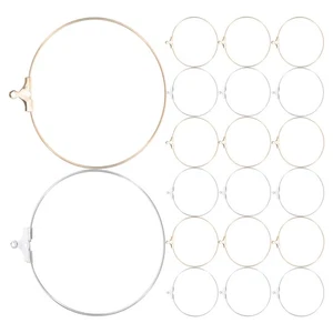 80pcs Round Beading Hoops: Metal Earring Hoops Earring Finding Component - Picture 1 of 20