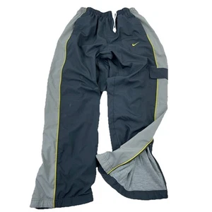 Vintage Nike Pants Boys XL Gray Yellow Track Suit Windbreakers Warm Ups Youth - Picture 1 of 19