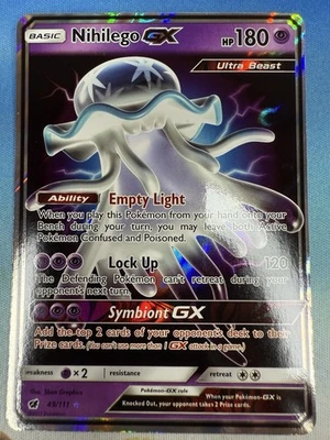 Nihilego GX 49/111 Sun & Moon Crimson Invasion Ultra Rare 2017 Pokemon Card - Image 1 of 2