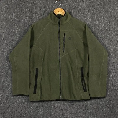 Timberland Mens Fleece Jacket Full Zip Olive Green Regular Fit Pockets Medium - Image 1 of 4