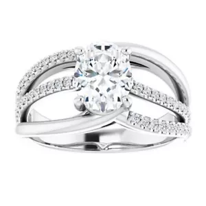 1 ct Oval Cut D-VVS1 Moissanite Wedding Engagement Ring S925 Sterling Silver - Picture 1 of 12