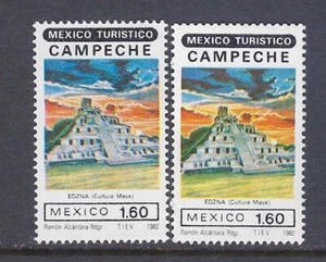 "EDZNA Maya City, Campeche" FOSFORESCENZA SU 2 CARTE DIFF SC#1276(FL67) - Foto 1 di 1