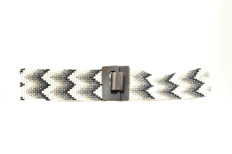 Damas Estilo SUROESTE CINTURÓN ELÁSTICO CON CUENTAS ~Nocona~ Marrón, Azul, Corral Blanco 16 Foto 1 de 1