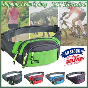 Fanny Pack Zip Pouch Unisex Handy Belt Hiking Climbing Sport Bum Waist Bag AU - Picture 1 of 15