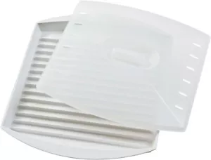 Microwave Bacon Rack with Lid Hot Dog Sausage Grill Pan Tray Cooker Cookware USA - Picture 1 of 5