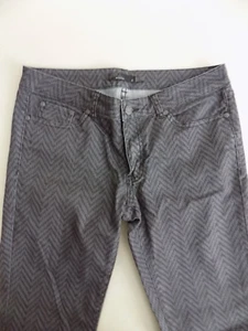 Prana Women's Jeans Size 8 Gray Printed Skinny Leg Denim Pant ZIG ZAGS - Picture 1 of 6