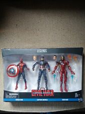 Marvel Legends Captain America Iron Man Spider-Man 3 Pack Civil War Figure Set