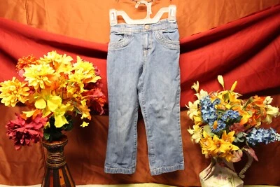 Pantalones de mezclilla azules para niñas WonderKids talla 4T pantalones pantalones informales clásicos escuela Foto 1 de 4