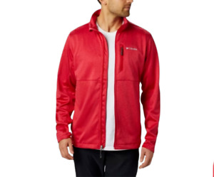 Columbia Softshell Jacket Men Size XL Wind Water Resistant Fleece Lined Red