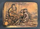 Jolie plaque / bas relief en cuivre " Pastorale" par charles Pillet.