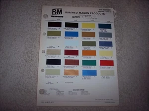 1970 MERCURY EXTERIOR R-M PAINT CHIP COLOR CHART #338 - Picture 1 of 3
