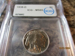 1938-D BUFFALO NICKEL RPM #2 D OVER D ICG MS65 501 - Picture 1 of 4