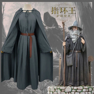 Gandalf Disfraz Cosplay Gris Hechicero Uniforme Gorra Sombrero Foto 1 de 4