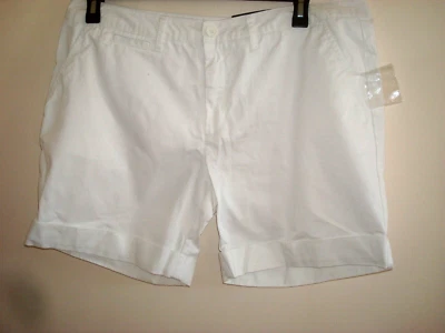 女式白色斜纹短裤 16 码棉质 — 第 1/2 张图片