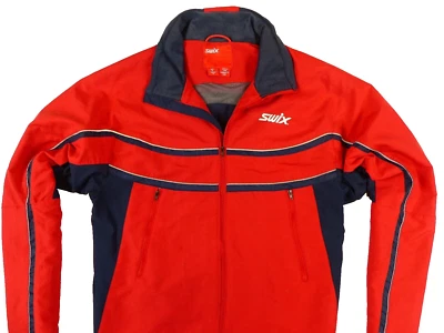 MENS RED SWIX NORWAY CROSS COUNTRY JACKET STRETCH FULL ZIP SKIING SIZE:X-LARGE - Image 1 of 4