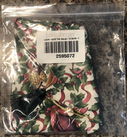 Longaberger Basket Liner Tassel Deck The Halls - 12 Days  - 2595072 New Cover