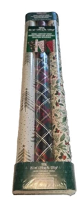 NEW! Kirkland 3 Piece Double Sided Christmas Xmas Gift Wrap Holiday Theme - Picture 1 of 3