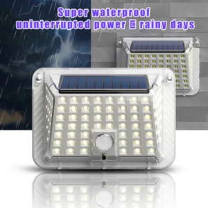 Solar Light 90 LED Street Light IP65 Sensor Wall Light for Courtyard Rooftop - Picture 1 of 15