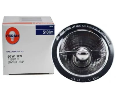 Aluminum Reflective Lamp Bulb OSRAM HALOSPOT 70 41990FL 12V50W 24° BA15d - Image 1 of 4