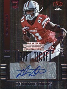 2015 Panini Contenders Draft Picks College Draft Ticket Blue Foil #176 Davis