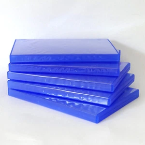 5 (FIVE) BLUE Single DVD Cases Standard 14mm Color Full Sleeve Clips LOT NEW - Picture 1 of 12