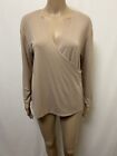 Mela Purdie Womens Top Shirt Blouse Size 14 Faux Wrap Style Long Sleeves Casual