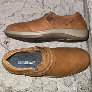 Orthofeet Solerno 816 Cognac Leather Comfort Slip On Orthotic Shoes 9.5 B Womens - Picture 1 of 6