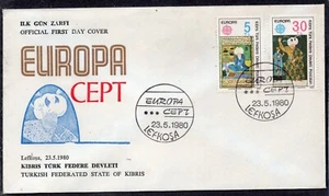 EUROPA CEPT 1980 - TURKISH CYPRUS - FAMOUS PEOPLE - FDC - Picture 1 of 2