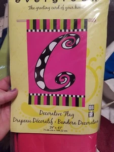 Evergreen  Inital Yard Flag "C" greeting Card For Your Yard  - Picture 1 of 5