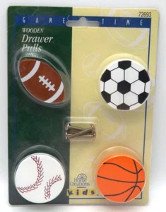 Game Time Drawer Knobs Assorted Sports NIP - Picture 1 of 2