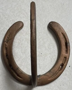 Real Horse Shoe Wall Hook Metal Hanger Rack Hat Tack Western Americana Cowboy - Picture 1 of 6