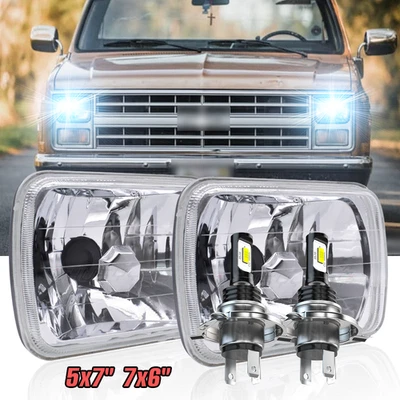 Fit Chevrolet C10 C20 C30 1981-1986 Par 7x6" 5x7 Faróis de LED Hi/Lo Lâmpada DRL - Imagem 1 de 4