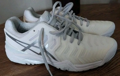 Zapatillas de tenis para hombre ASICS Gel-Resolution 8,5 blancas plateadas  Foto 1 de 4