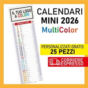 25 Calendari 2026 Olandese MINI Silhouette Stretti Personalizzati Stampa Colori - Imagen 1 de 3