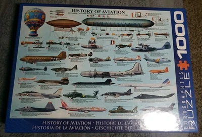 History of Avaition Jigsaw Puzzle by Eurographics 1000 Pc. 19"x26" NMIB - Image 1 of 3