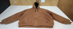 Carhartt Brown RN # 14806 Canvas Quilt Lined Hooded Jacket-Size LARGE TALL - Bild 1 von 21