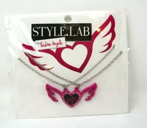 Style Lab Fashion Best Friends Necklaces Winged Heart - Picture 1 of 1