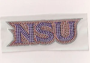 NSU Northwestern State Strass Ferro su Calore Bling Trasferimento Applique Hotfix - Foto 1 di 1
